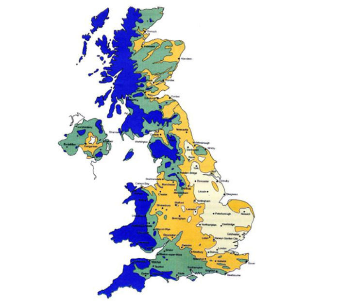 UK Wind driven rain map